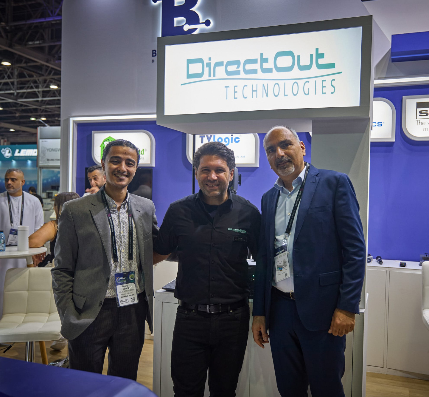 Left to Right George Zakaria (Beamcast), Lorenzo Sassi (DirectOut), Tareq Eid (Beamcast)