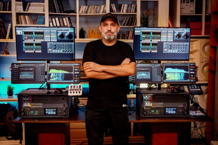 Fernando Rodrigues (Nando) with the two PRODIGY.MP rigs. Credit: P. Guedes
