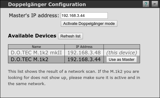 Doppelgänger Configuration