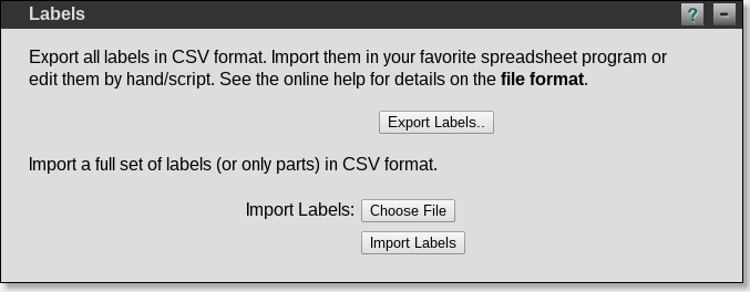 Label Export box