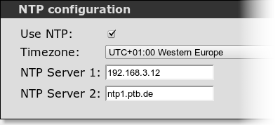 NTP configuration