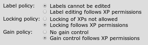 Label, Locking and Gain Policies