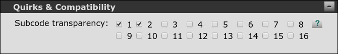 Subcode transparency