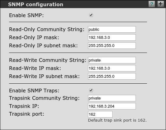SNMP configuration