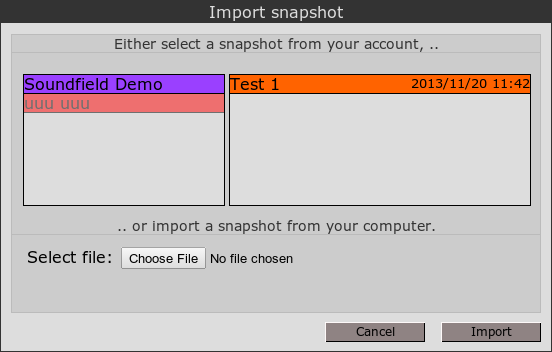 System Snapshot Dialog