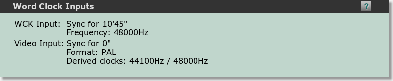 Word clock inputs